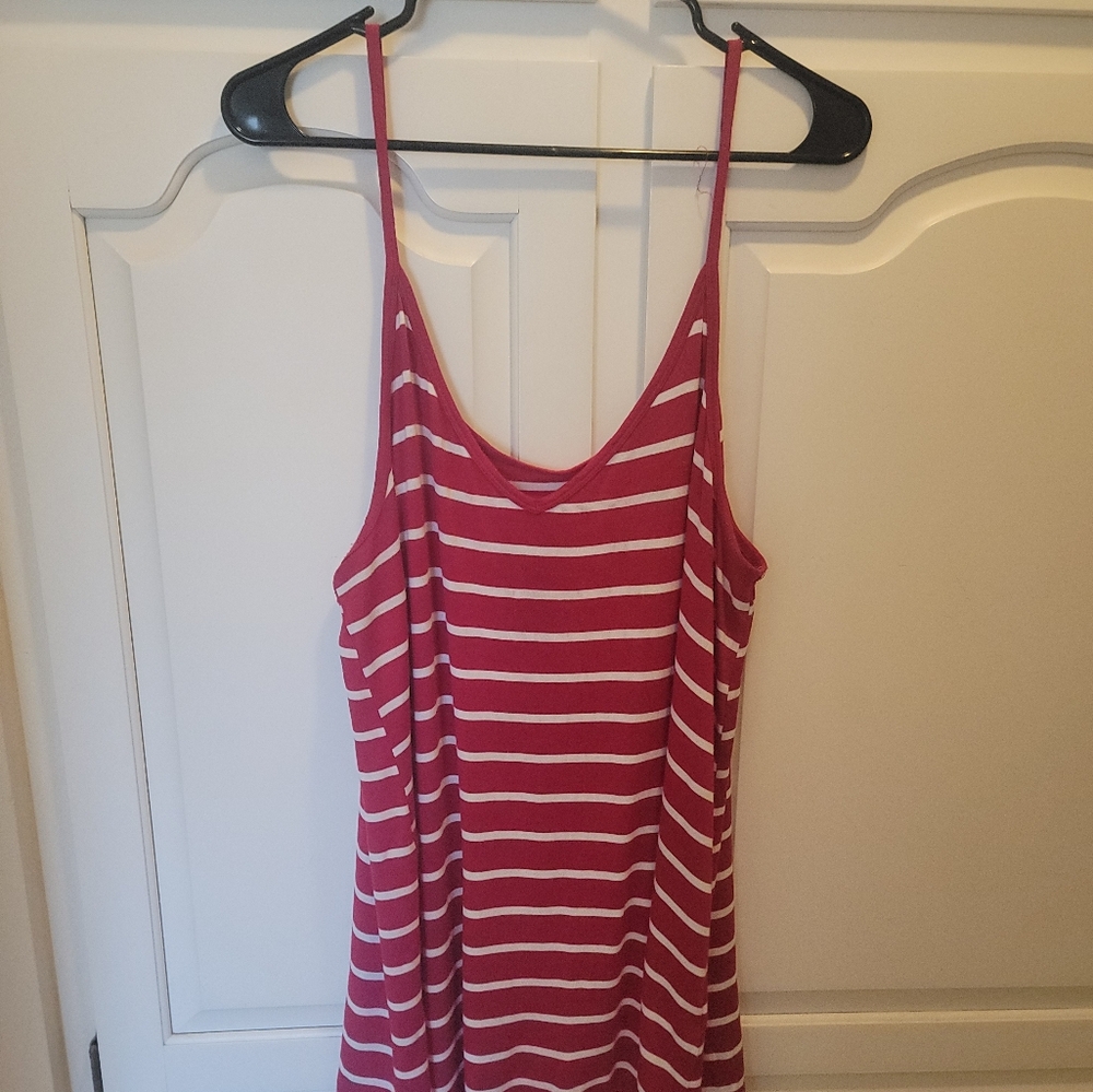 Zenana Red and White Striped Camisole/Tank/Tunic